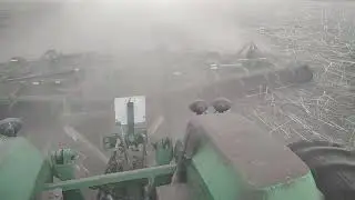Ночная смена на тракторе Джондир 9430 с дисковой бороной.