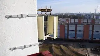 Vertikal Windrad am Balkon