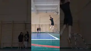 Забиваю первый данк с ведения на кольцо 303 #данк #dunk #баскетбол #basketball