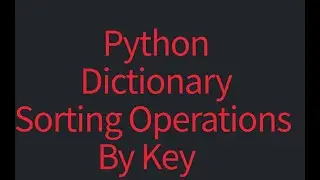 #3 How to sort dictionary by keys | 