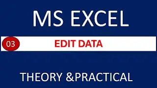 MS EXCEL: Edit Data | Find & Replace | Edit TEXT | Undo and redo | Range Autofill | Edit Function