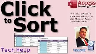 How to Make Click To Sort Column Headers in your Microsoft Access Continuous Forms