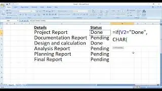 How to mention Tick Mark in excel
