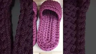 Тапочки вязаные из полиэфирного шнура 🥰 ручная работа 😊