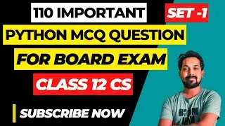 Python important MCQ Questions for Board Exam | PART 1 | Class 12 Computer Science | CBSE Board