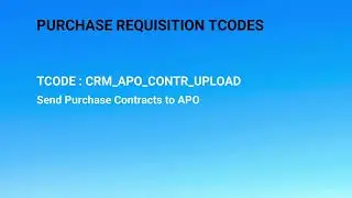 SAP purchase requisition (PR) tcodes