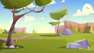 Green African Savana - Free Cartoon Background Loop