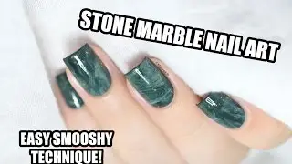 How To: Easy Aventurine Stone Marble Nail Art - Smooshy Stamping Technique || Marine Loves Polish