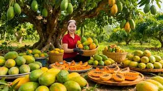 Harvesting 1000+ GIANT Wild Papaya,Selling At The Market & Crispy Countryside Recipe