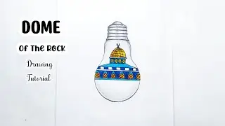 Dome Of The Rock Drawing In Light bulb | Masjid Al Aqsa Drawing | How To Draw Al Aqsa Mosque