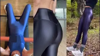 GLOSSY SPANDEX LEGGINGS COMPILATION VIDEO #76