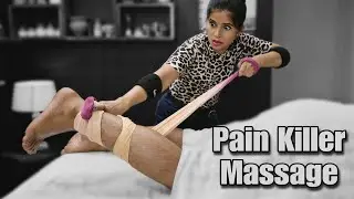 Indian Girl Leg Massage With Extremely Acupressure tool 💈Joint Cracking With Painkiller  Massage