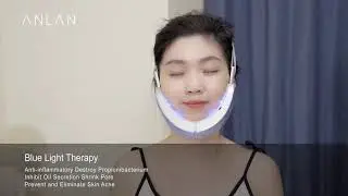 Face lifting belt with red&blue&photon light therapy beauty device 