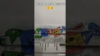 Odisha Train 🚂🚋🚃🚋🚃🚋🚃 Accident Paper folding drawing//Koromandal express // #shorts