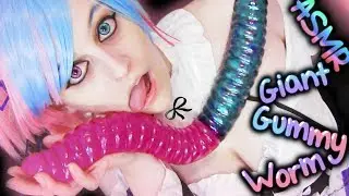 GiANT GUMMY WORM!!! 🐛 ASMR!! AHH!! HELP! 🐍 🐉 o.0 Biggest Gummy Worm, Mouth Sounds, Ear, Crinkle