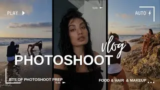 Photoshoot BTS vlog *wet hair look, makeup & food prep