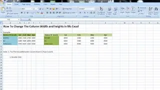 How to Easily Change the Column Width and Row Height Table In MS Excel || Microsoft word tutorial