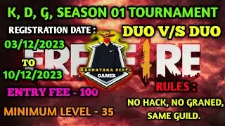 FREE FIRE KANNADA💛❤️ || KDG SEASON 01🎯 BIGGEST TOURNAMENT || FULL DETAILS ⚡ IN KANNADA #freefire