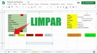Planilhas Google - Macro Limpar Células com Códigos JavaScript - Planilha de Pedido - Aula 17