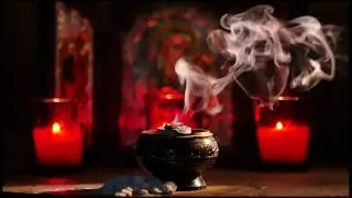 Devotion and prayer video with icon, religous incense & church candles.