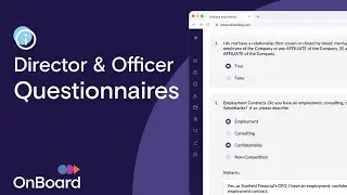 OnBoard's Director & Officer Questionnaire Integration