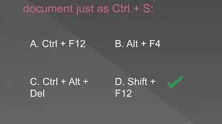 MS Word Shortcuts quiz with answers for IT officer