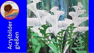 Acryl Fließtechnik: Fadentechnik auf trockenem Swipe! 🎨 Acrylic String pull on dry swipe! (97)