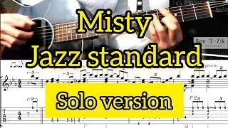 MISTY (EROLL GARNER)/Complete jazz guitar solo arrangement #27 (SCORE & TAB)