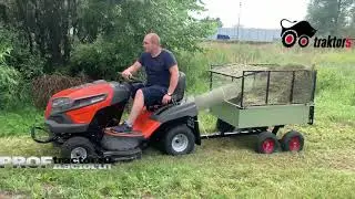 Огромный травосборник на садовый трактор. Прицеп ZimAni.