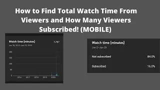 How to Find Total Watch Time From Viewers and How Many Viewers Subscribed! (MOBILE) 2022
