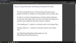 ObjectOutputStream and ObjectInputStream