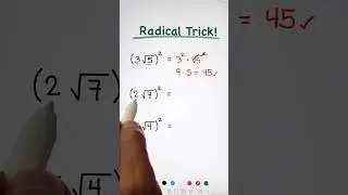 Simplifying Radical Trick! #maths #mathteachergon #radicals