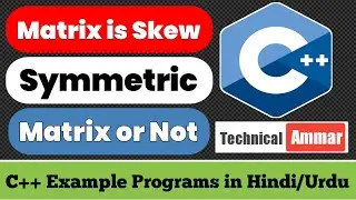 C++ Program to Check a Matrix is Skew Symmetric Matrix or not | C++ Example Programs 