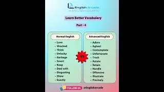 Vocabulary Upgrade-Part 4 #englisharcade #education #corporatecommunication #englisharcade
