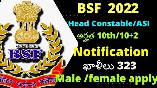 BSF head constable notification 2022 in telugu