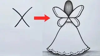 rasm chizish | fairy girl drawing from X | Easy girl drawing for beginners | رسم | Girl drawing easy
