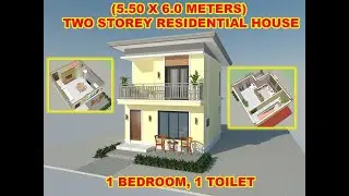 5.50 X 6.0 METERS- TWO STOREY RESIDENTIAL HOUSE (1 BEDROOM)
