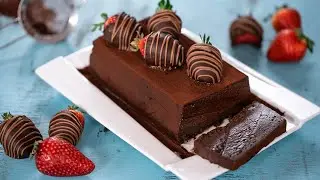 Chocolate Terrine with Chocolate Covered Strawberries