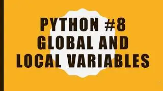 Python Lesson 8 Global and Local Variables