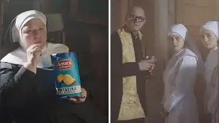 Italian commercial mocks Holy Communion