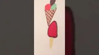 Рисуем собачку, попугайчика, мороженое и эскимо)))