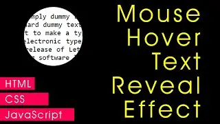 Text Revealing Mouse Hover Effect using HTML CSS JavaScript | Css Hover Effect in 2020