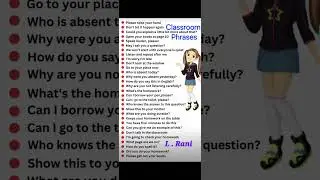 Easy Classroom Phrases #english #lakshmi_rani #basicenglishwords #classroom   #phrases #sentences