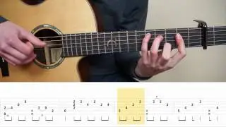 (La La Land) City Of Stars - Fingerstyle Guitar TABS Tutorial (Lesson) by Mattias Krantz