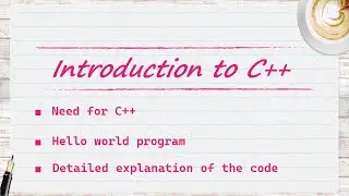 Start your codding journey with C++