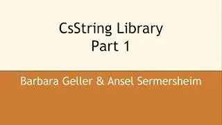 CsString (intro to unicode)