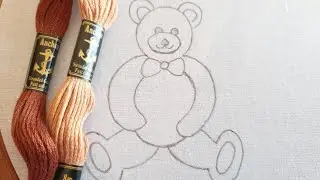 Cute Teddy Bear Embroidery for Baby Dress/Shirt/Napkin (Hand Embroidery Work)