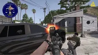 [NO COMMENTARY] 4K GTA V LSPDFR - FBI RAID TURNS INTO SHOOTING!