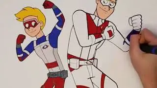 Coloring Kid Danger and Captain Man | The Adventures of Kid Danger