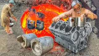 For the first time, Truck Engine Piston are Manufactured From Scrap Piston in The Old Fashioned way